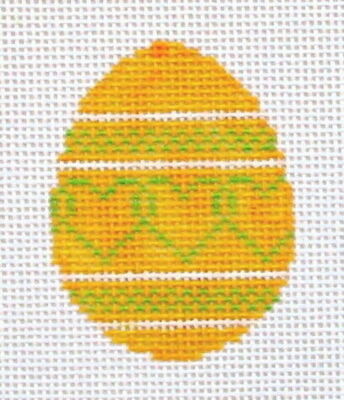 Yellow Easter Egg Hand Painted Needlepoint Canvas