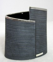Keramik Vase Anthrazit-Silber, Ca.19X17 Cm H/B