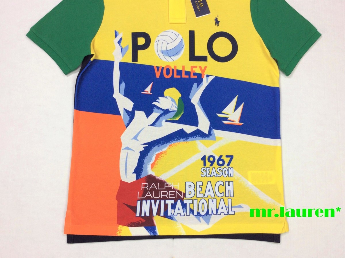 Polo Ralph Lauren Men Color Block Beach Volleyball Graphic Mesh
