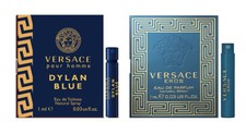 Versace Eros 0.03 oz /1ml Eau de Parfum and Dylan Blue Eau de Toilette Vial Duo
