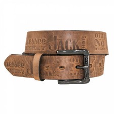 Jack Daniel's Brown Leather Embossed 1.5" Belt Brown