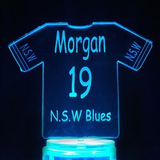 Football, Soccer, Jersey Personalised Name 3d Led Night Light 7 Colour Lamp