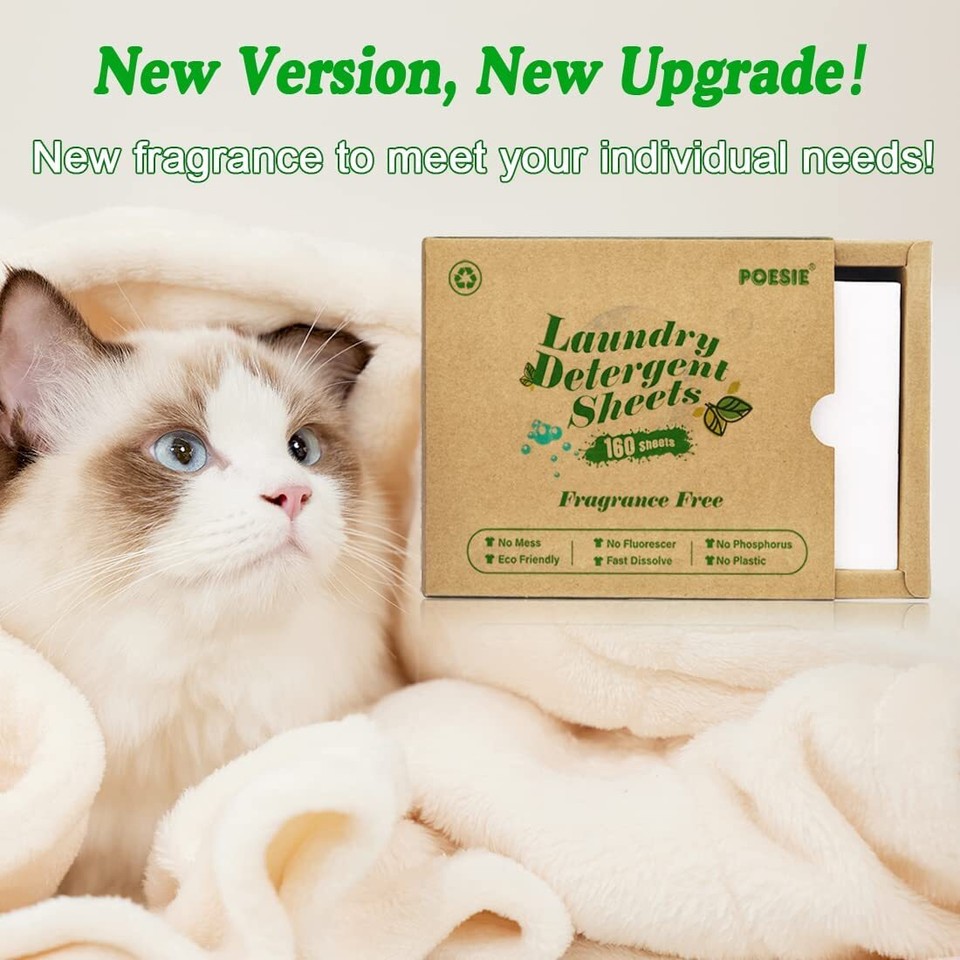 Laundry Detergent Sheets EcoFriendly 160 Sheets Clear PlasticFree