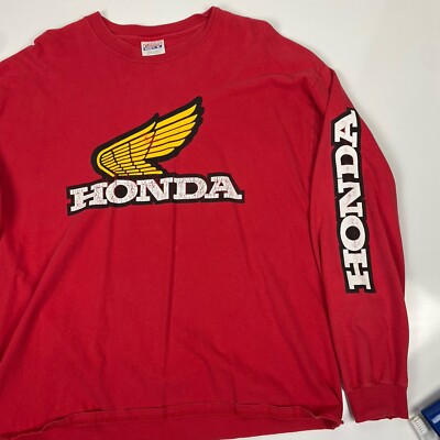Honda logo red W/ Gold wing long sleeve T-shirt Metro Racing