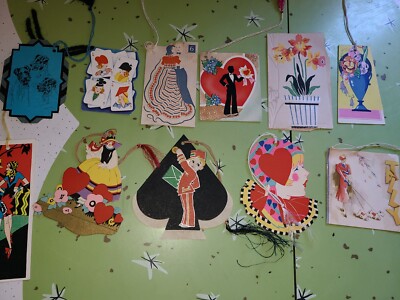 11 Vintage Bridge Game TALLY Score Cards ART DECO Flapper Girl Bellman