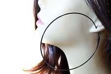 BLACK HOOP EARRINGS SIMPLE THIN HOOPS ASSORTED SIZES CLASSIC ROUND HOOPS