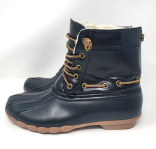 Seven7 Speyside Women's Fleece Lined Duck Boots Black Flat Ankle Booties Size 8