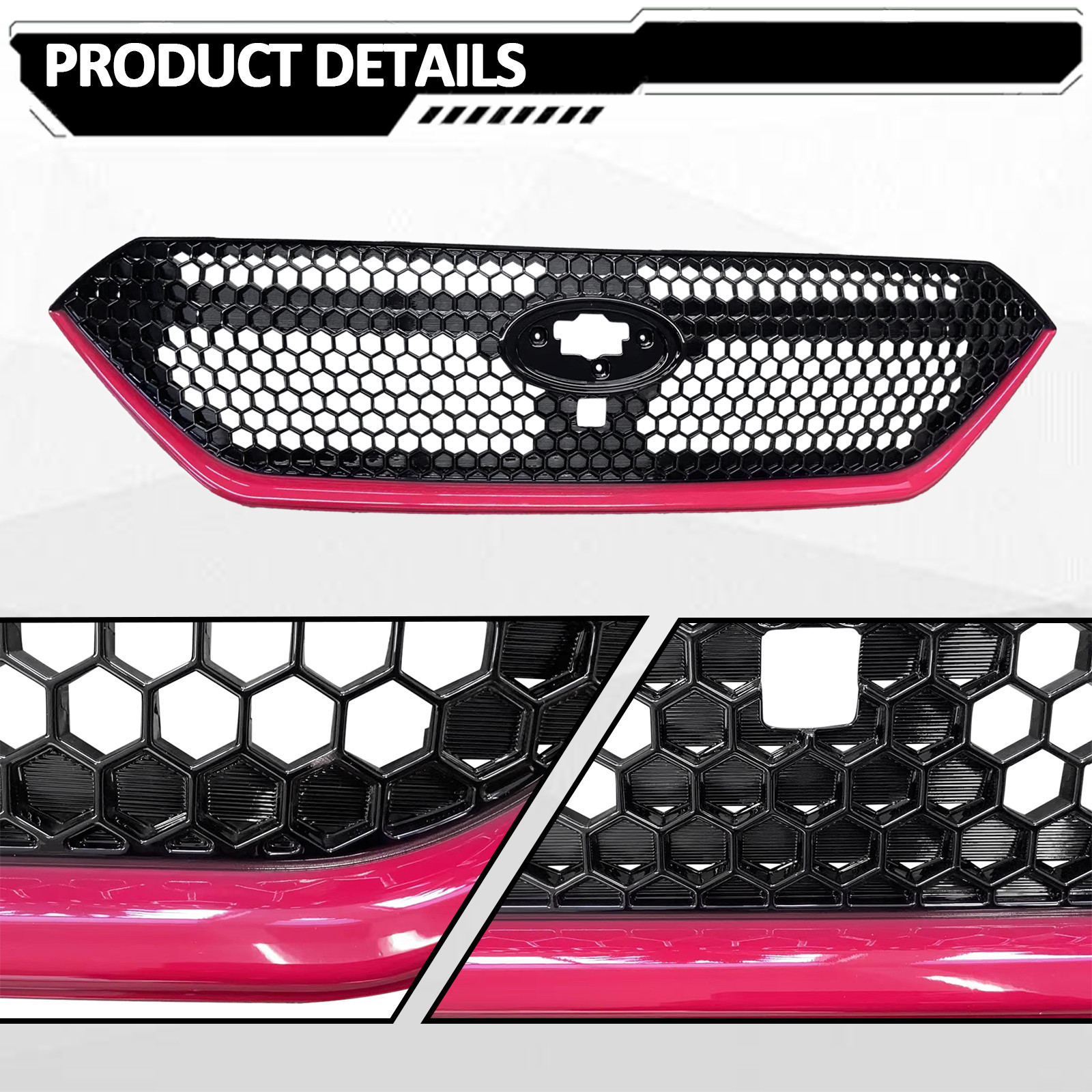 Front Bumper Black Grille Grill Red Trim Stripe Assembly FIT 2022-23 Subaru WRX