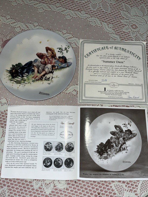Norman Rockwell "Summer Daze" Plate #30 Of Collection. Plate #2413A (2006)