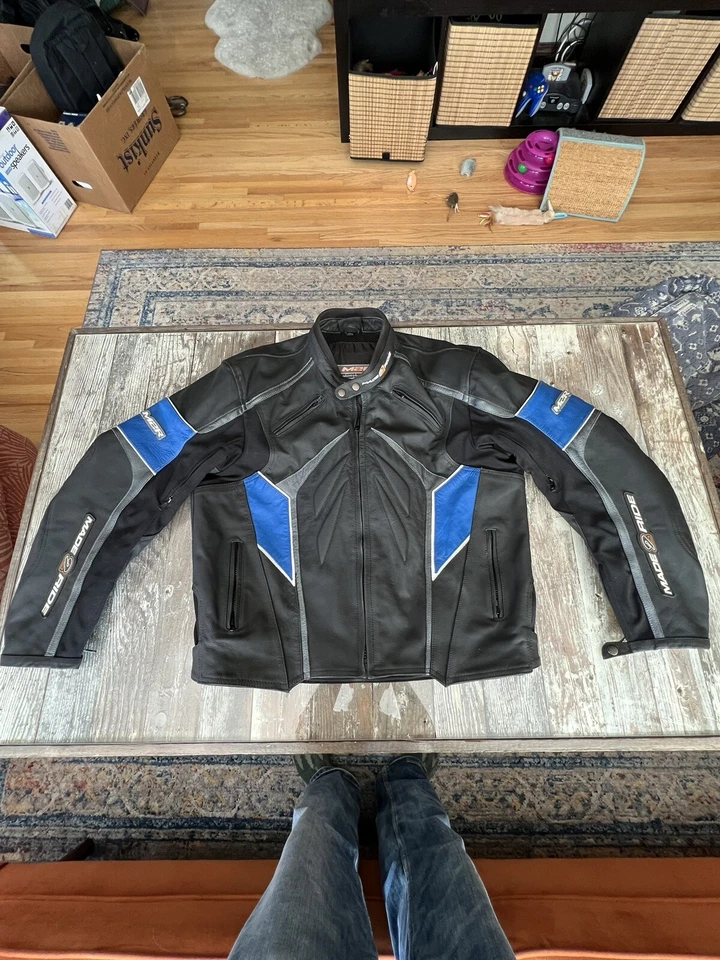 Made 2 Ride M2R Leather Racing Motorcycle Jacket Coat Protective Sleeves Pads - Image 3 of 4