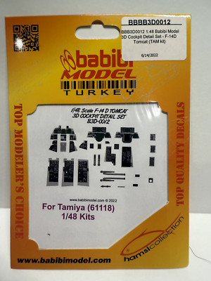 1:48 Babibi Model 3D Cockpit Detail Set - F-14D Tomcat For Tamiya Kits
