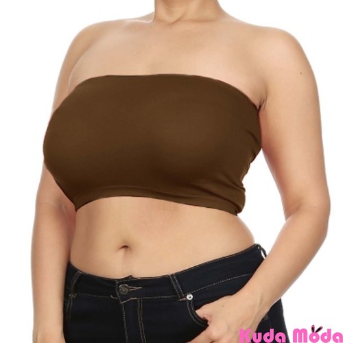 Women Seamless Bandeau Bra Tube Top Plus Size XL 1X 2X 3X 4X No Pad Wire Free - Picture 7 of 27