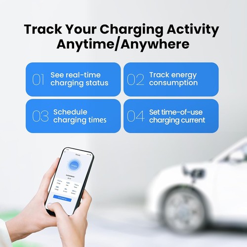 Level 2 EV Charger 40 Amp 240V Wi-Fi/Bluetooth NEMA 14-50 Plug 24Ft Cable - NIB - Picture 4 of 7