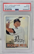 Topps 2016 Heritage High Number Trevor Story Portrait #707 Rookie Card PSA 10. rookie card picture