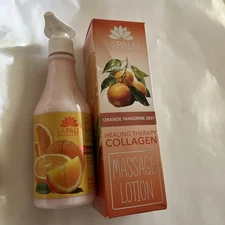 La Palm Organic Healing Therapy Massage Lotion Orange, Tangerine Zest, 8 Ounces