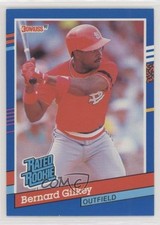 1991 Donruss Rated Rookie Bernard Gilkey (3 Patterns on Card Right) #30 te2. rookie card picture