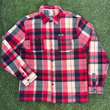 ThirtyTwo Rest Stop Fleece Button Down Collar Plaid Flannel Layering Shacket XL