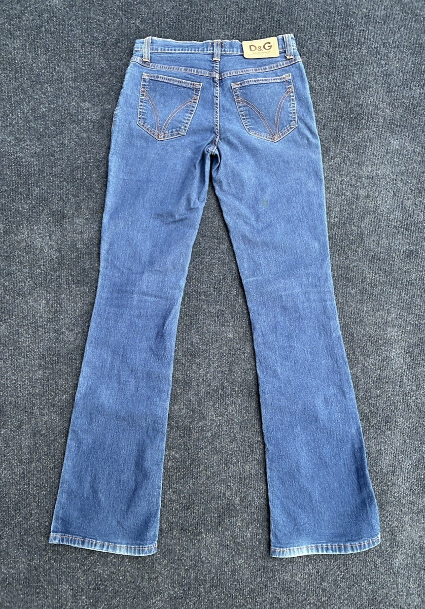 Vintage D&G Dolce & Gabbana Blue Jeans Big Logo Y2K Size 28 x 32