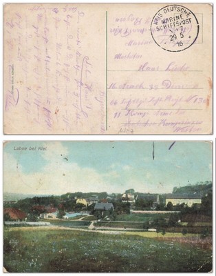Postcard Kiel Laboe 1916 Marine MSP 7 Liner SMS Bavaria