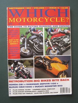 Which Motorcycle Magazine September 1993 09/93 Suzuki DR350