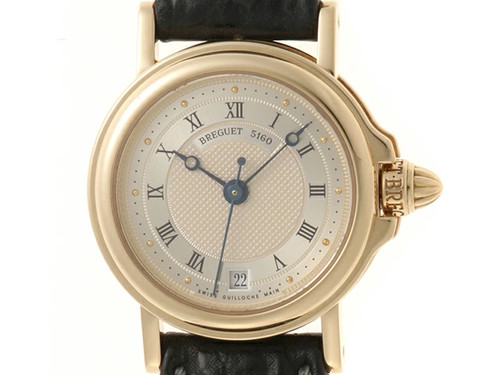 Breguet Marine 8400BA / 12 / 942 K18Yellow Gold / Leather 26mm Automatic #DW301