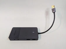 QGeeM USB 3.0-C Docking Station, Triple Display USB Hub Dual Monitor - Grey