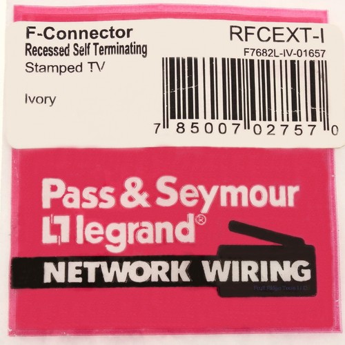 Pass & Seymour RFCEXT-I Ivory Recessed Self Terminal Stamped TV F-Connector - Picture 5 of 5