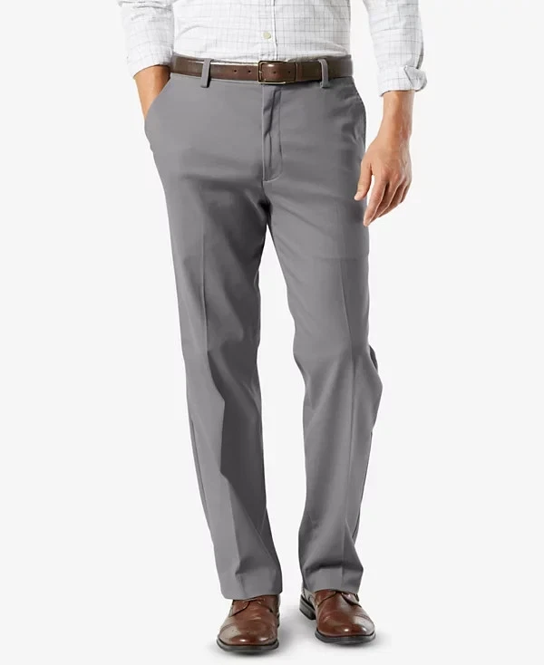 Dockers Men's Easy Classic Fit Khaki Stretch Pants Burma Grey W40xL32