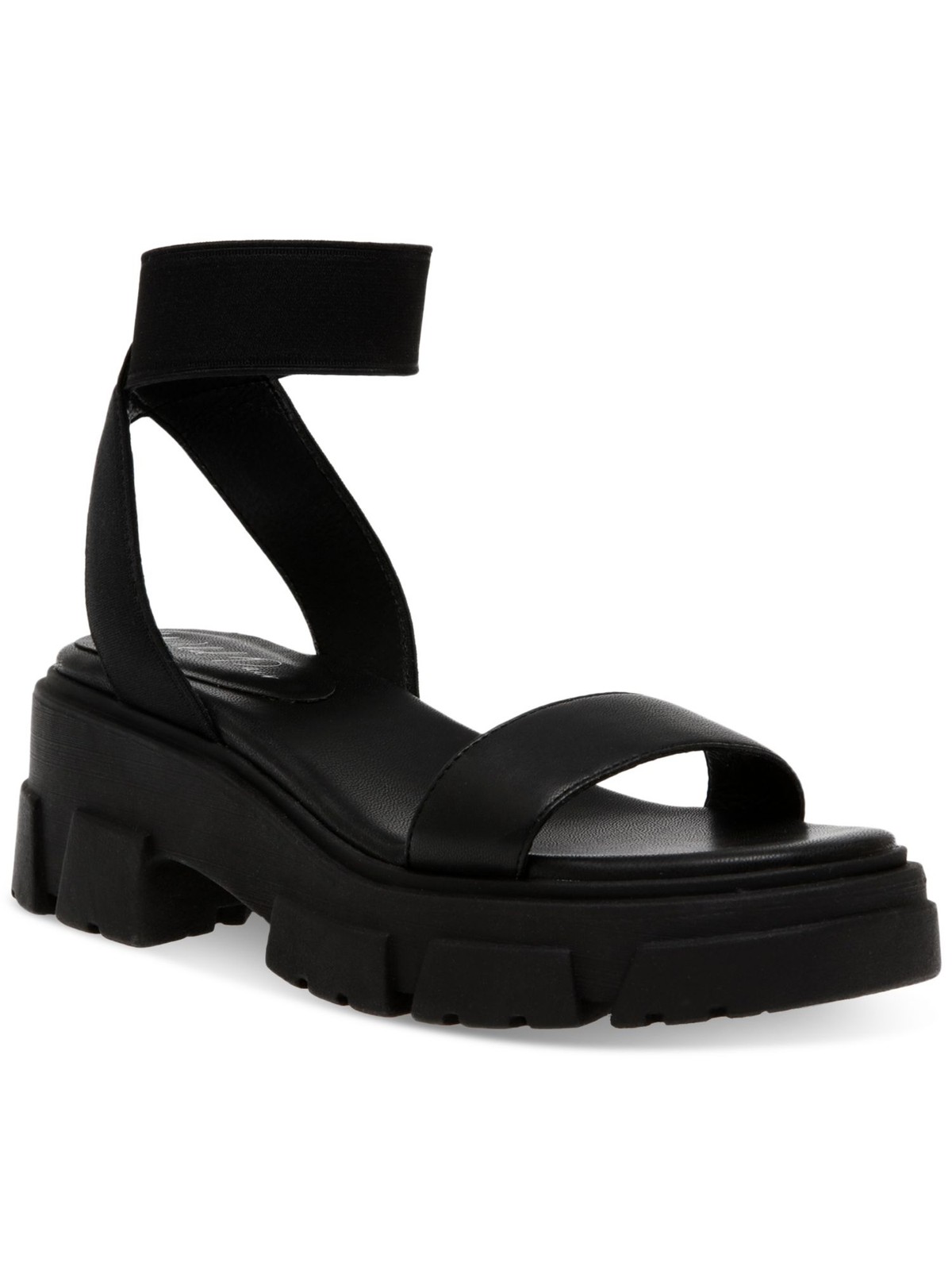 WILD PAIR Womens Black 1'' PlatformTheodorra Platform Slip On Sandals Shoes 9.5 M