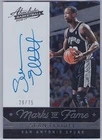 2016-17 Panini Absolute Marks of Fame 70/75 Sean Elliott #6 Auto 1u6