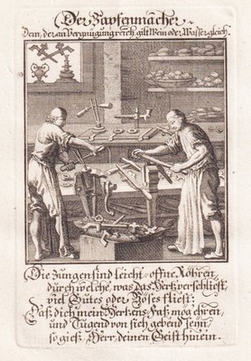 Bier Brauerei Zapfenmacher Zapfhahn tap maker beer brewery metal Weigel 1698.