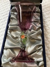 Murano Glass Archimede Seguso Purple Floral Venetian Vase Italy