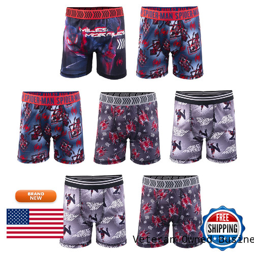 Spiderman Exclusive 7-Pk Athletic Boxer Briefs Multiple Print Options Sizes 4 6