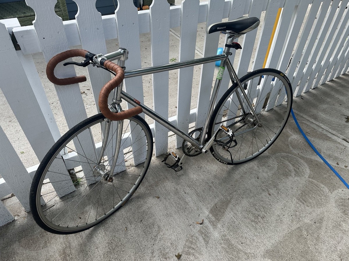 Bianchi Pista Chrome Track Bike 53cm Drop Bar Steel Thick Slick