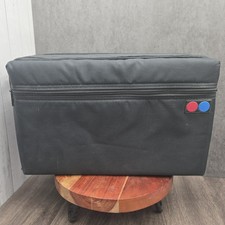 Vintage 30 Cassette Tape Case Holder Soft Sided Storage Bag Strap Front Pocket