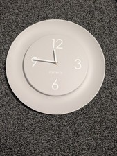 Dunelm Wall Clock Light Grey Battery Powered Round - Fully Works - Home Decor