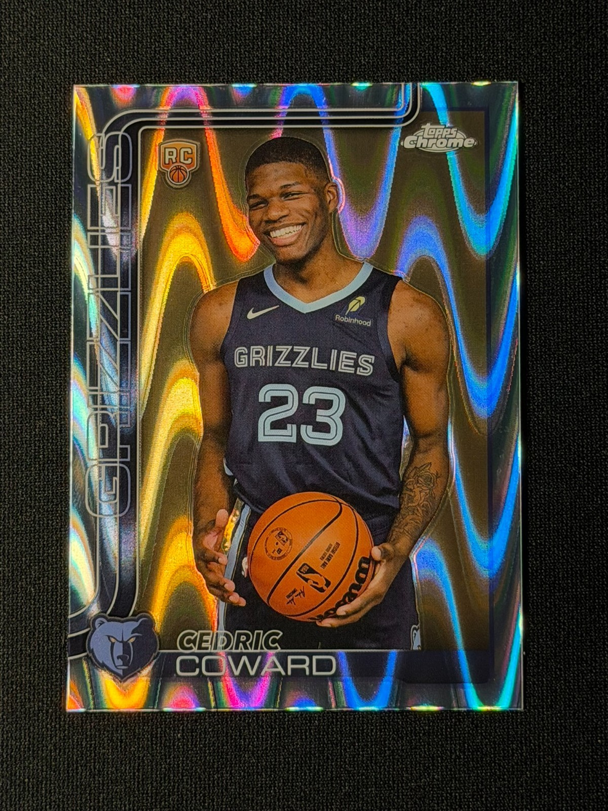 Cedric Coward 2025-26 Topps Chrome RayWave Refractor Rookie #261 Grizzlies RC