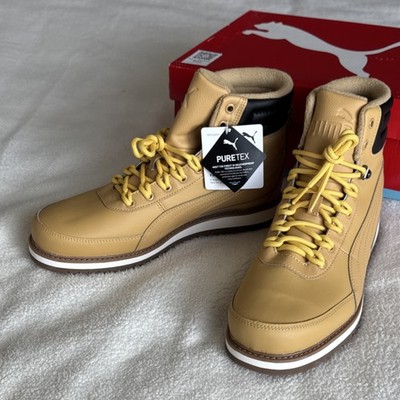 PUMA Waterproof Puretex Men's Beige Black Lace Up Combat Boots