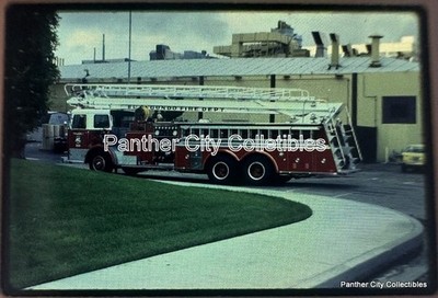 Vintage 35mm Fire Truck Slide #72 El Segundo CA 1978 L-1 Crown Quint w 75 Squirt
