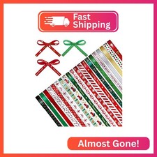 20 Rolls Christmas Thin Ribbon 40 Yard 3/8 Inch Grosgrain Snowflake Holiday Chri