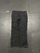 Y2K Black Tripp NYC Pants Vintage Baggy Cargo Zipper Pants Grunge Silver 36