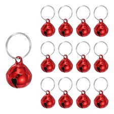 12 PCS Dog Bell, Cat Bell Dog Collar Small Pet Bells Keychain, Red