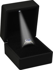 LED Black Ring Box for Proposal, Wedding, Engagement, Christmas...Luxury LED Rin