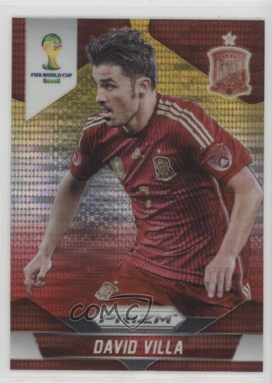 2014 Panini Prizm World Cup Yellow & Red Pulsar Prizm David Villa #178 0j4n