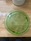 Green Depression Glass Cake Plate