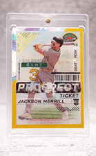 Jackson Merrill 2024 Panini Prospect Ticket Gold Cracked Ice RC /10 SSP Padres
