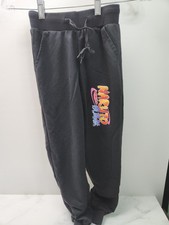 Vintage Naruto Lounge Pants Pajama Tie Front Large Black D1