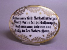 PORZELLAN GRABSCHILD, JUDAIKA, UM 1900