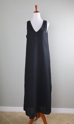 DKNY PURE NWT $134 Solid Black V-Neck 100% Linen Maxi Tank Dress Size XS | eBay DKNY PURE NWT $134 Solid Black V-Neck 100% Linen Maxi Tank Dress Size XS | eBay