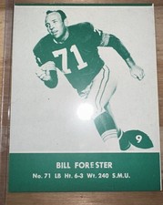 1961 Lake To Lake Green Bay Packers - Bill Forester #9